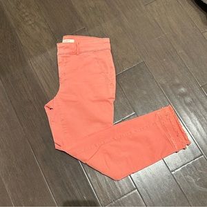 LOFT Raw Hem Pink Cropped Pants Size 00P